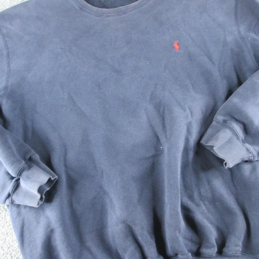 Polo Ralph Lauren Sweatshirt Mens Medium Blue Fleece Crew Neck Pullover